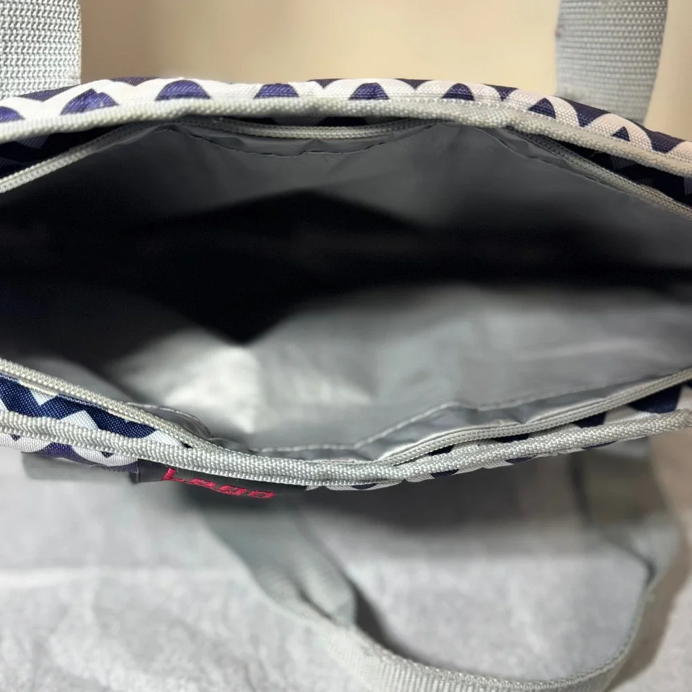 Logo Ole Miss Rebels Insulated Lunch Tote Bag Navy White Chevron Cooler Zipper